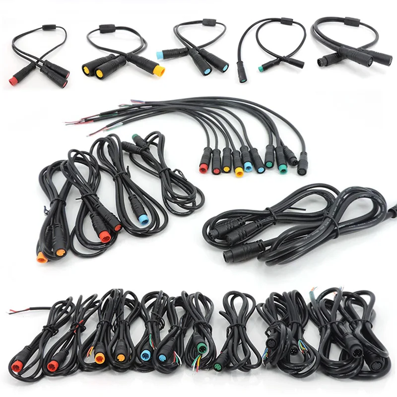 M8 E-bike Line 2 3 4 5 6 8 pines bicicleta eléctrica enchufe de junta impermeable conector macho hembra Cable de extensión del Sensor de velocidad de señal