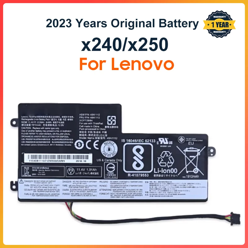 Batería interna para Lenovo ThinkPad, T440, T440S, T450, T450S, X240, X240S, X250, X260, X270, L450, 45N1110, 45N1111, 45N1112, 24WH