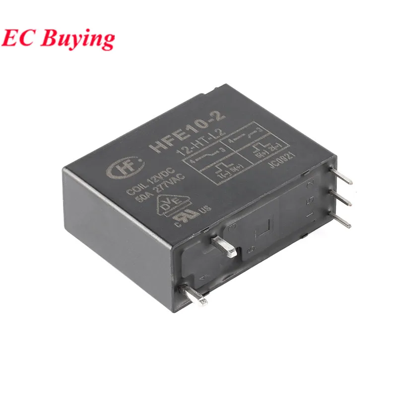 5 uds/1 unidad HFE10 relés magnéticos de alta potencia HFE10-2-12-HT-L2 HFE10-1-12-HST-L2 12VDC 5 pines DC 12V 50A 277VAC NO con interruptor Rele - imagen 5