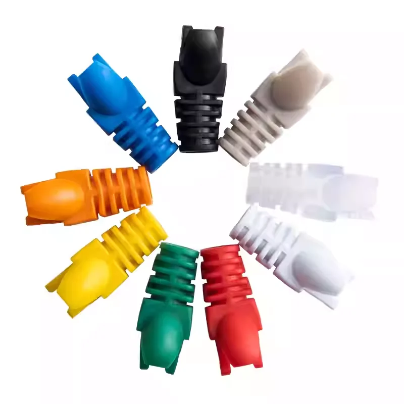 (50 unids/pack) botas de Cable de red RJ45 funda protectora de plástico alivio de tensión para protección de enchufe Modular Cat5e Cat6 - imagen 5