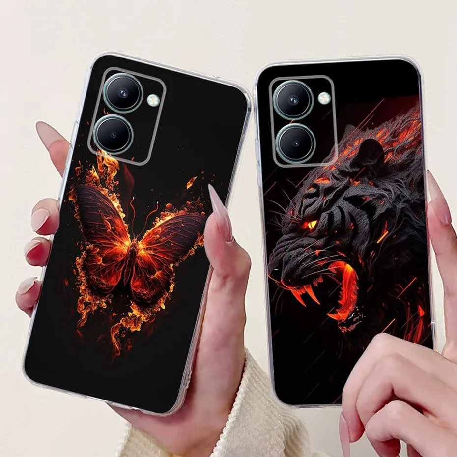 Nuevo diseño de funda de teléfono para Realme C33 (RMX3624), funda trasera delgada de TPU transparente para RealmeC33 C 33 2020, fundas de silicona suave - imagen 3