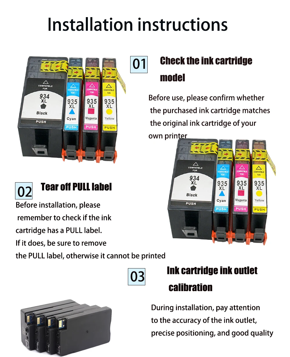 934XL 935XL reemplazar para cartucho de tinta HP para HP934 935 para HP-934 para HP-935 Officejet Pro 6230 6830 6835 6812 6815 6820 - imagen 4