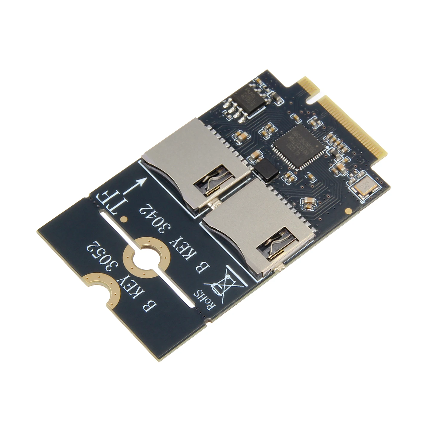 Placa adaptadora M.2 B-KEY a doble TF, velocidad 100 - 160M/S, compatible con llave - B USB3.0, intercambiable en caliente, diseño estable y de buen rendimiento - imagen 3