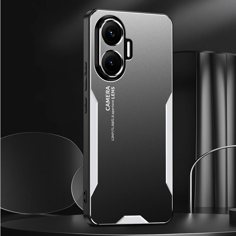 Para Poco F7 funda Metal aluminio lente protectora escarcha prevenir huellas dactilares Metal + cubierta de TPU para Poco F7