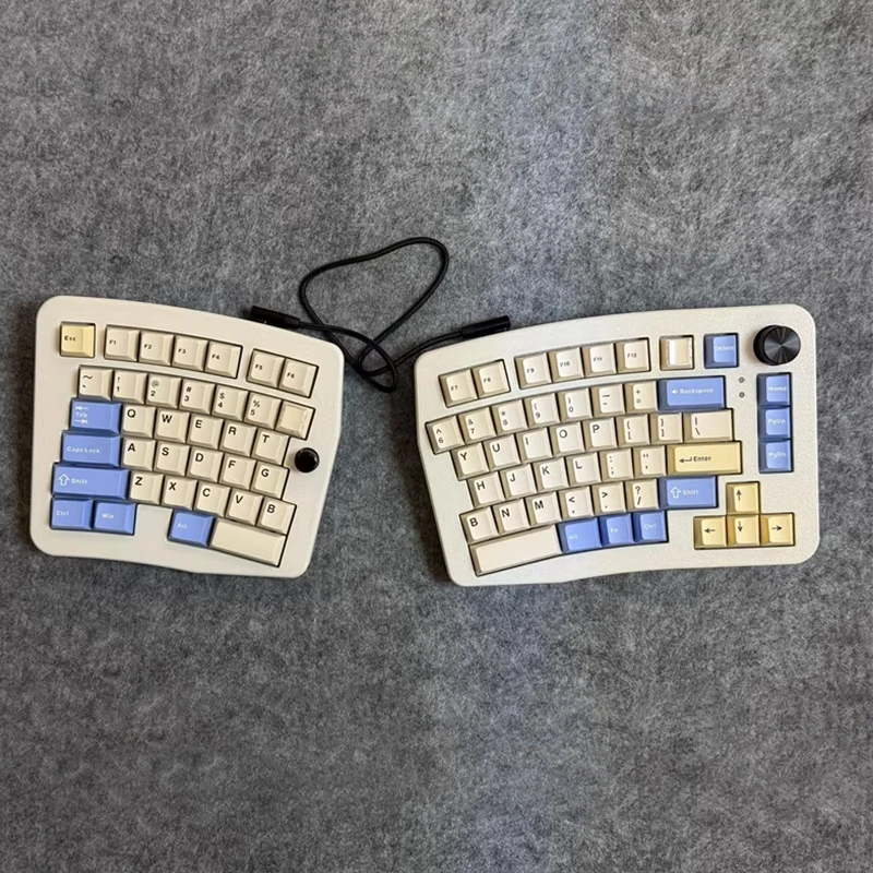 Alice Split Keyboard Wired Single Mode Hot-swappable Custom Keyboard Kit Qmk Vial Key Change Gasket Structure Split Keyboard Kit