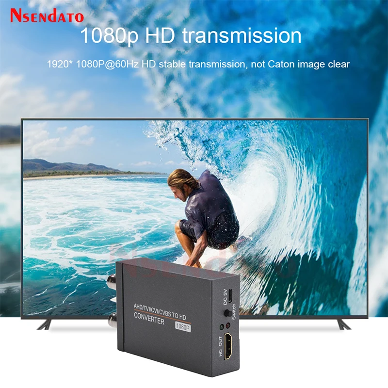 Adaptador convertidor de señal Full HD AHD TVI CVI CVBS a HDMI 4 en 1 convertidor de vídeo HDMI AHD para PC cámara IP de seguridad CCTV - imagen 3