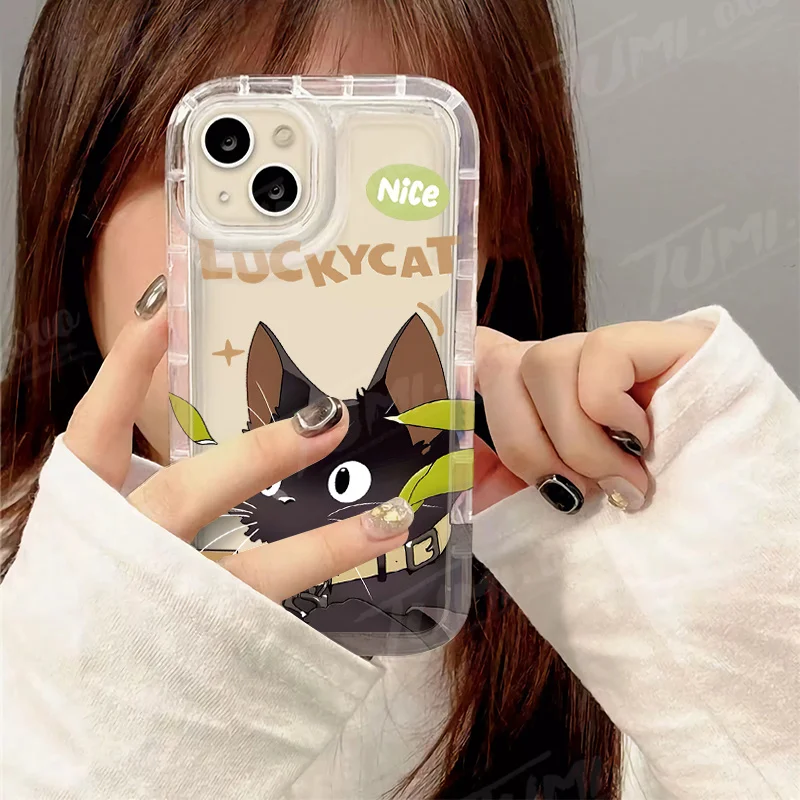 Funda con etiqueta de mariposa y gato negro para Samsung Galaxy A15 A55 A05 A05S A14 A24 A13 A23 A73 A12 A22 A32 A52 A52S A72 A31 A51 - imagen 3