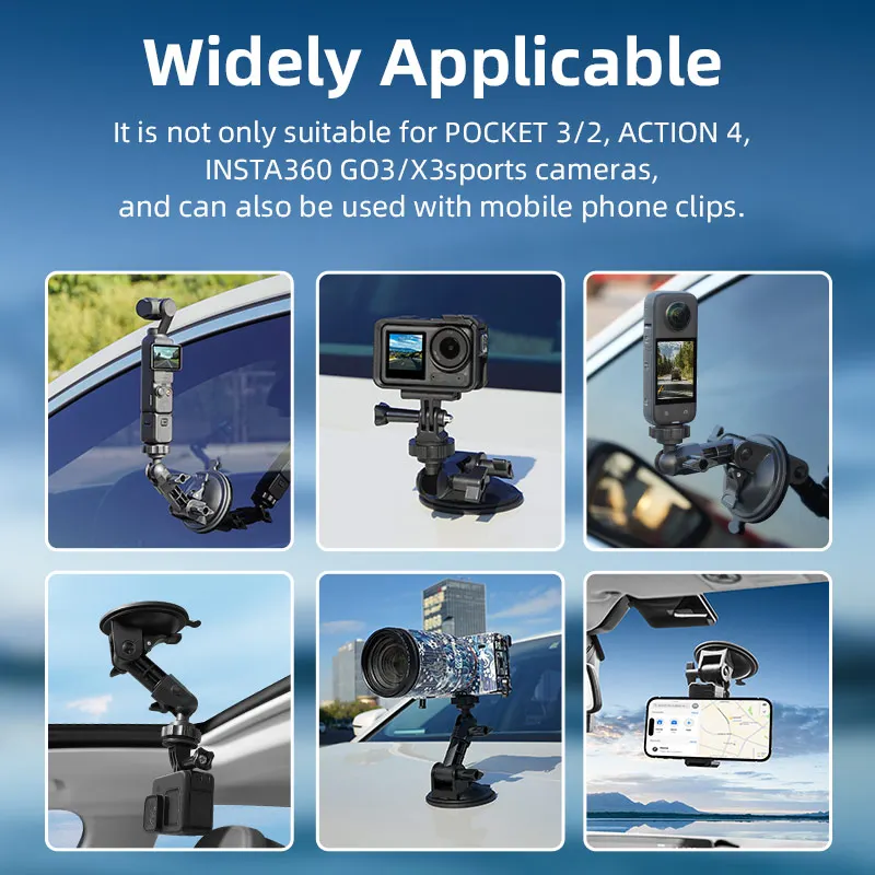 Soporte Ventosa Coche 360 GoPro DJI OSMO Action 4 5 Insta X5 X4 Móvil - imagen 3