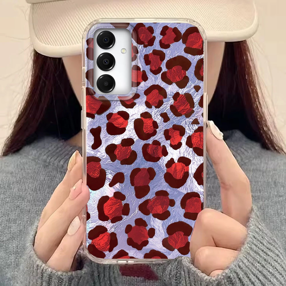 Funda de teléfono de leopardo rosa de moda coreana para Samsung Galaxy A16 A55 A07 A17 A56 A36 A26 A53 A06 A14 A24 A34 A54 A15 A12 A22 - imagen 5