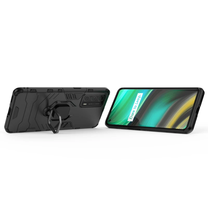 Funda de teléfono para OPPO Realme X7 Pro Ultra 5g, carcasa trasera a prueba de golpes, armadura anticaída, soporte de anillo de Metal, Funda magnética - imagen 4