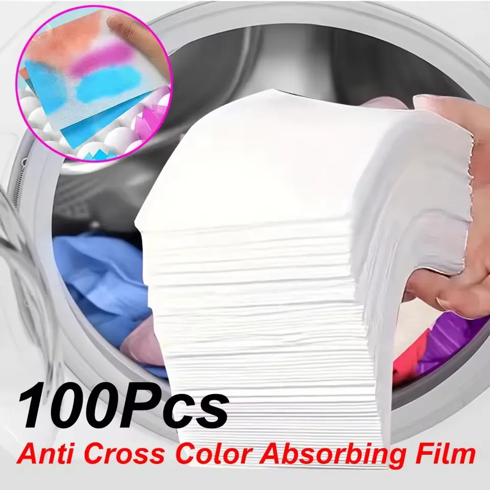 Papel absorbente de Color para lavandería, tabletas de lavandería antiteñazos para lavadora, ropa limpia, hojas receptoras de Color
