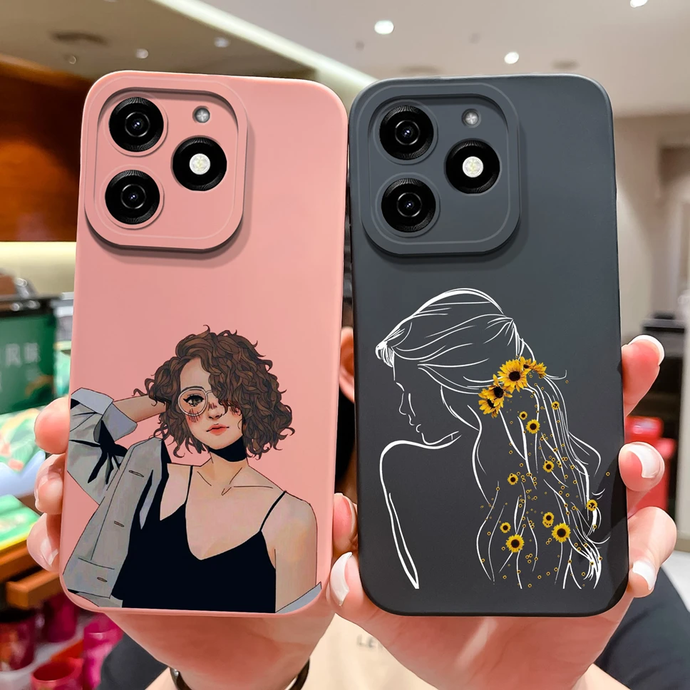 Para Infinix Hot 40 Pro 40i Funda de teléfono patrones de chica de moda Funda protectora de silicona suave para Infinix Hot 40Pro Funda anticaída