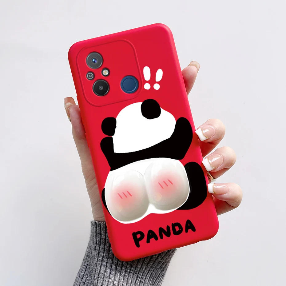 Funda de silicona suave para Xiaomi Redmi 12C, carcasa bonita de conejo y Panda pintada, TPU, parachoques - imagen 3