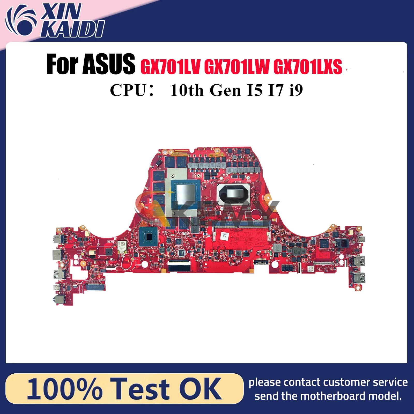 Placa base para ordenador portátil GX701LXS para ASUS ROG Zephyrus S GX701LW GX701LXS GX701L GX701LU GX701LV con CPU I5 I7 i9 pruebas OK