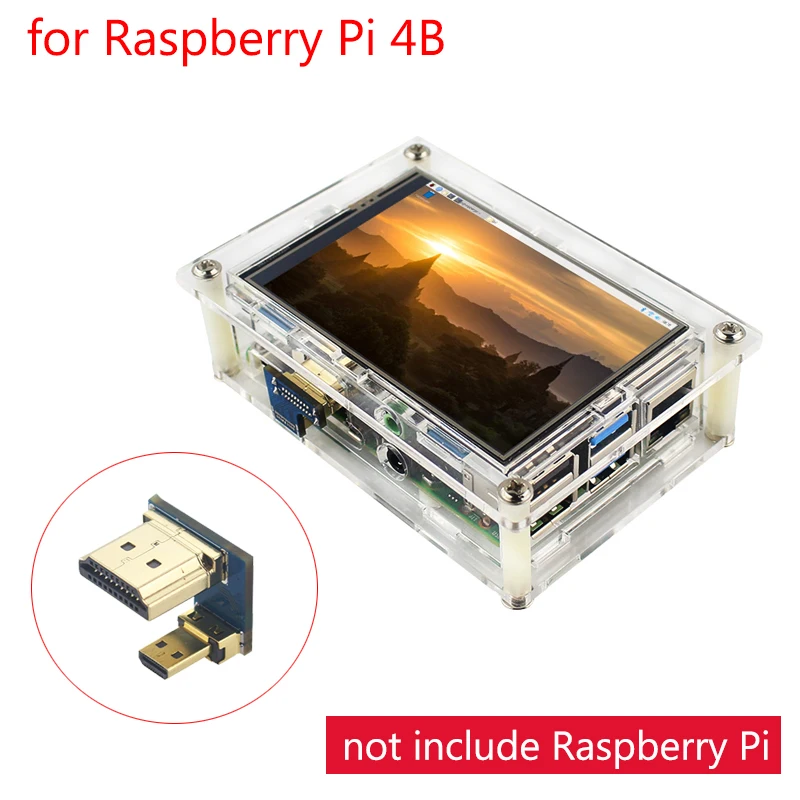 Raspberry Pi 4 Modelo B 3,5 pulgadas pantalla táctil 480x320 a 1920x1080 pantalla LCD opcional Arylic Case para Raspberry Pi 4B - imagen 3