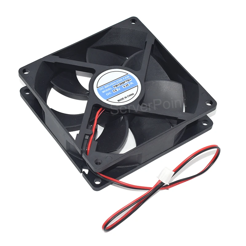 Original para YM1209PTB1 DC 12V 0.25A 92x92x25mm ventilador de refrigeración de servidor de 2 cables - imagen 3