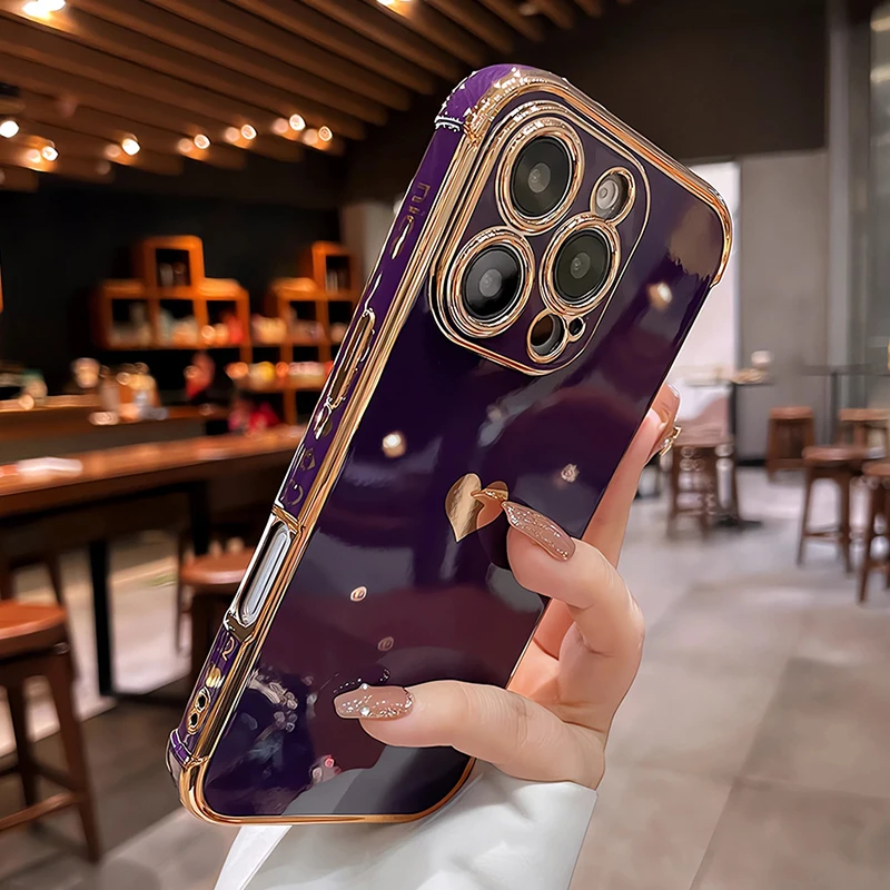 Funda blanda chapada para iPhone 17 Air 16E 16 15 14 13 12 11 Pro Max 17Pro 16Pro 15Pro 14Pro iPhone16 iPhone15 iPhone14 cubiertas completas - imagen 3