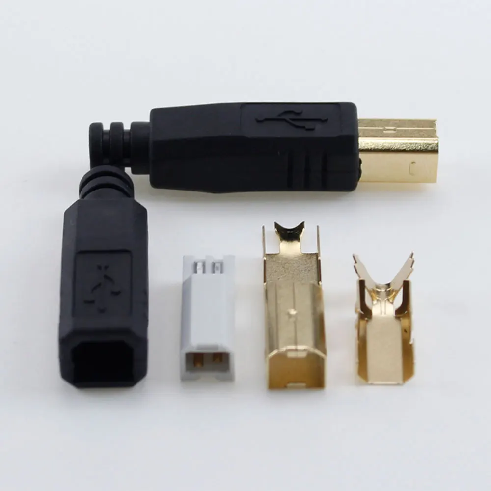Puerto de impresora macho de 4 pines, conector adaptador de montaje de soldadura, USB 2,0 tipo B, 1 piezas, chapado en oro - imagen 3
