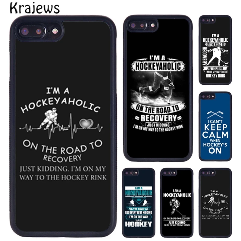Krajews Love Hockey sobre hielo citas funda de teléfono de goma para iPhone 17 Air 16 15 14 11 12 13 Pro MAX Plus funda coque