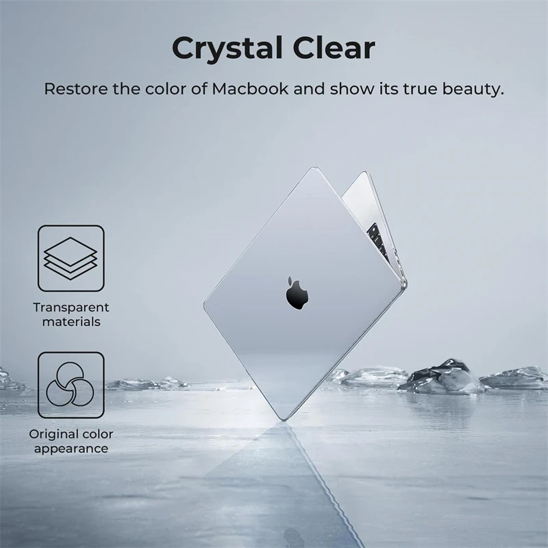 Funda transparente para portátil Macbook Air 13,6 M4 15 M3, funda dura para Mac Book Pro 13 M1 M2 14 M4 16 2025, accesorios de funda - imagen 4
