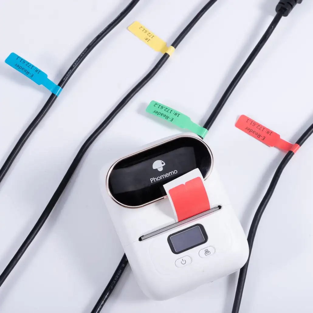 Phomemo-etiqueta tipo F, 25x38 + 40mm, 100 Uds., Cable autoadhesivo, etiquetas adhesivas para Cable Eléctrico para impresora de etiquetas Phomemo M110 M200 M220 - imagen 3