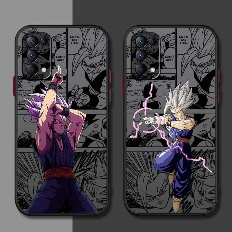 D-Dragon Ball Anime Goku Saiyan para OPPO A96 A78 A74 A72 A58 A53 Reno 10 8 7 6 Lite 5G funda de teléfono translúcida esmerilada - imagen 2