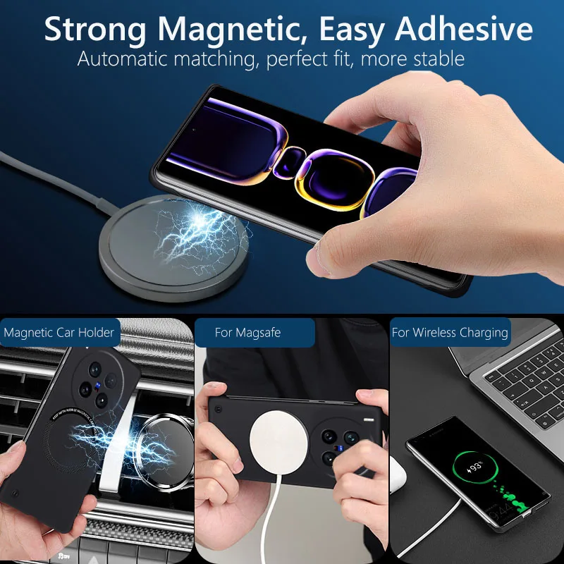 Funda magnética sin marco para Magsafe Slim, funda trasera dura de carga inalámbrica para VIVO X200 Ultra X200Ultra 5G - imagen 4