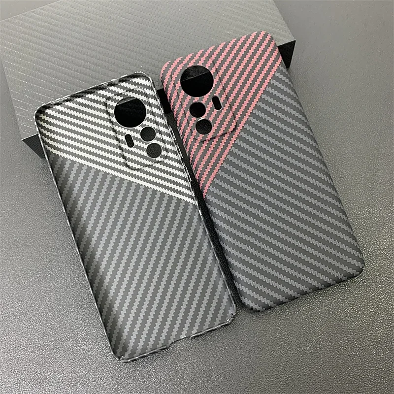Funda de rayas de fibra de carbono para Xiaomi 12T, 12 Ultra, 12S, 12X, 12Pro, 11Ultra, 11, 10Pro, elegante, delgada, a prueba de golpes, Mi12T - imagen 2