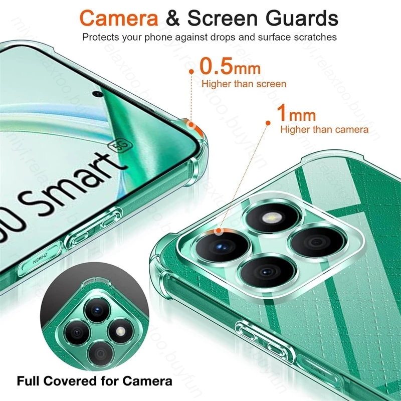 Funda de silicona a prueba de golpes para Honor X6 X6S X6C X6A X6B X7 X7A X7B X7C X8 X8A X8C X8B, funda transparente ultrafina - imagen 5