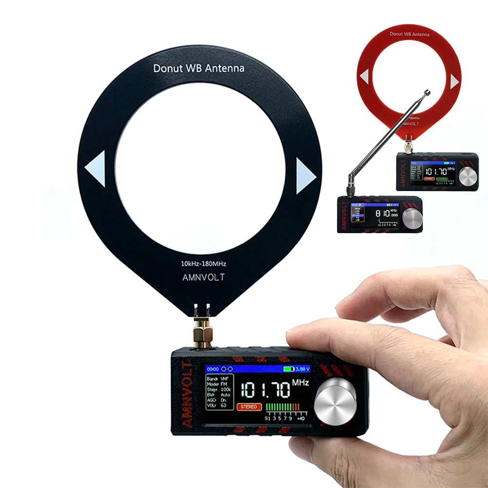 SI4732 0,5-108 mhz LSB USB AM FM/AM Radio 1,9 pulgadas pantalla IPS Mini Radio de bolsillo con antena HF SW MW VHF Radio portátil