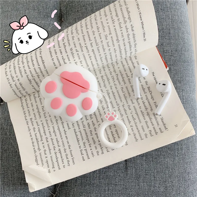 Para Airpods 4 Funda 2024, Linda Funda protectora de silicona con pata de gato 3D para auriculares para Airpods Pro 3 2025 Funda para niños y niñas - imagen 3