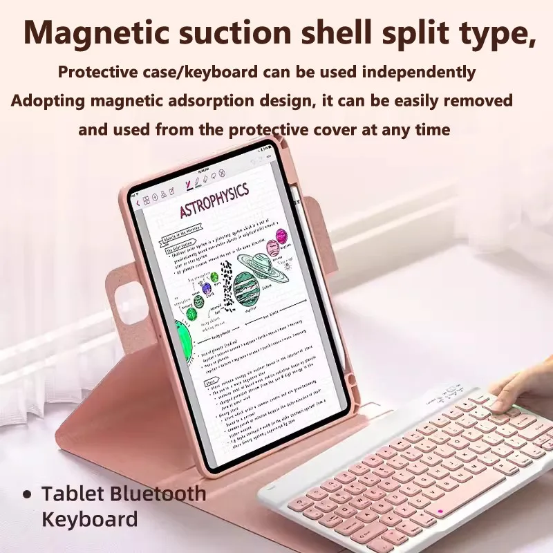 Para Samsung Galaxy Tab S10 Lite 10,9 2025 X406B TabS10 FE X520 S7 S8 S9 FE 11 720 °   Funda giratoria para teclado Bluetooth Tablet Cover - imagen 2