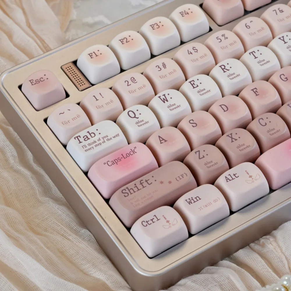 Teclas Tipsy, perfil MOA en inglés, teclas rosas y marrones, Material PBT de DYE-SUB para todos los teclados mecánicos MX 60/66/75/84/87/99/108 - imagen 4