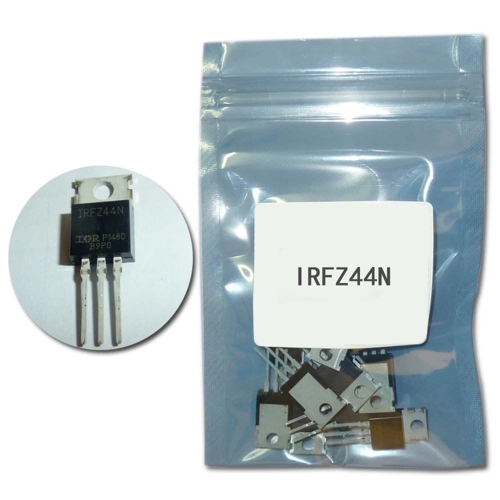 10 Uds transistores IRFZ44N IRFZ44 MOSFET Transistor TO-220 MOSFET de potencia IRFZ44NPBF 49A 55V transistores de efecto de campo nuevo Original - imagen 2