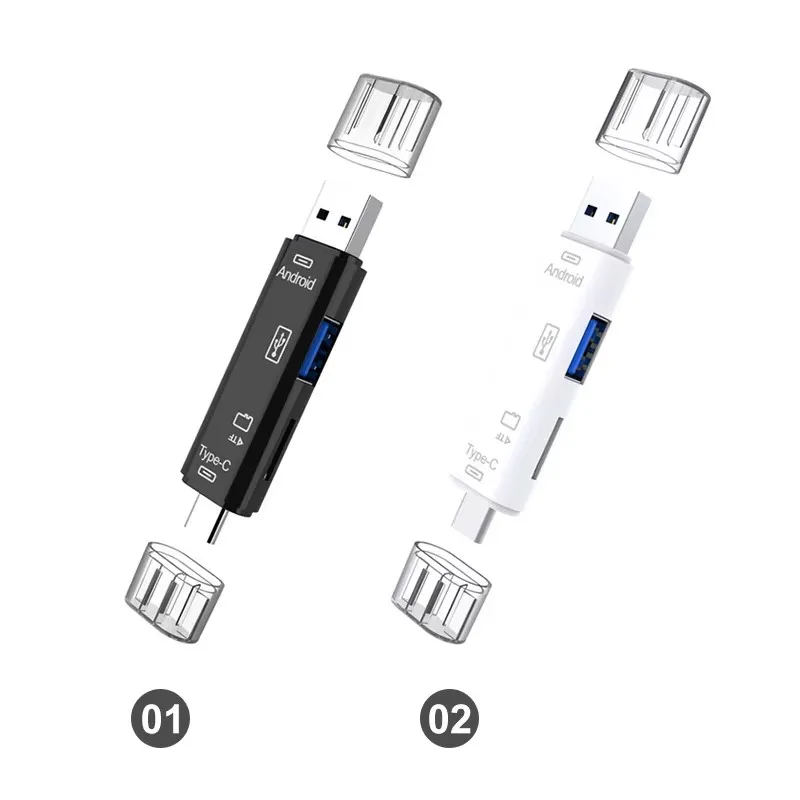 Lector de tarjetas de memoria USB C/USB-A/Micro-USB a TF Micro SD/SDHC/SDXC USB2.0 Hub OTG adaptador para teléfono inteligente tableta portátil - imagen 3