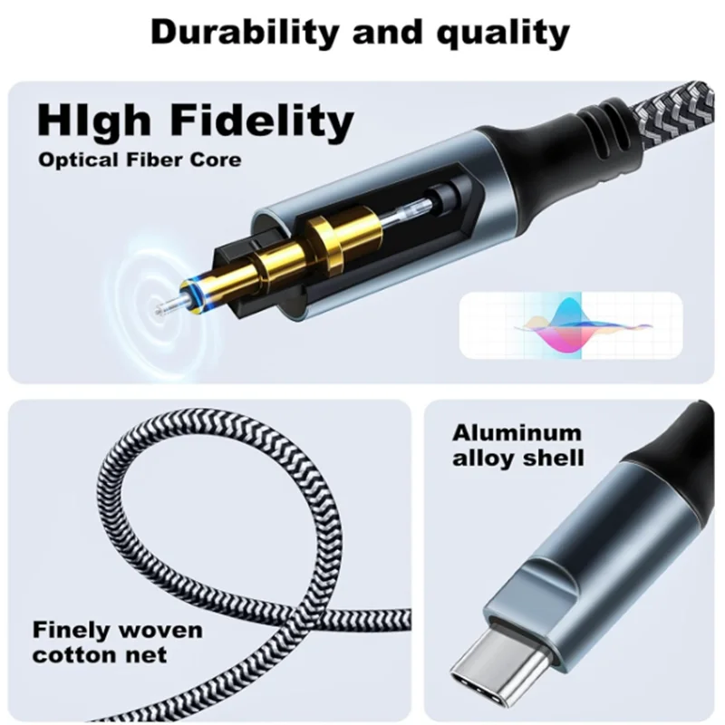 1,2 m 1,8 m 3 m 4,5 m USB-C macho a fibra óptica TOSLINK macho admite salida de Audio Digital en dispositivos USB-C SPDIF - imagen 5