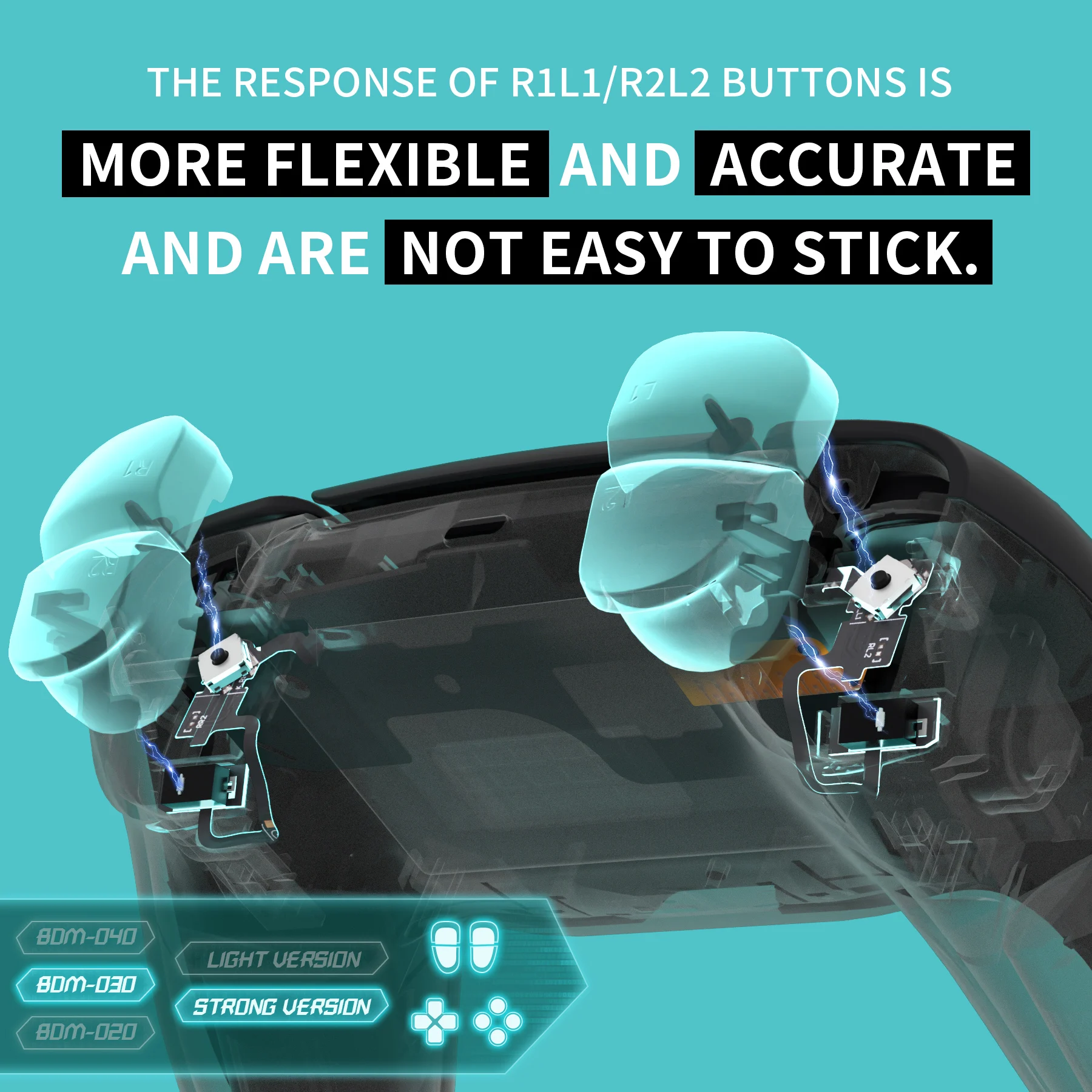 eXtremeRate Kit completo de clic para controlador ps5 BDM-030 Botones Dpad de cara de hombro, Kit de clic de microinterruptor personalizado Click de ratón - imagen 4