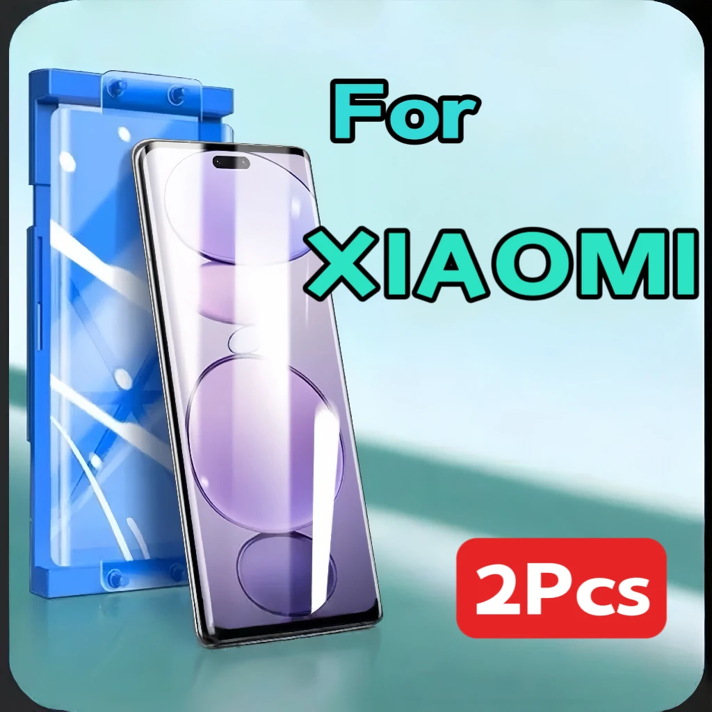 2 uds para Xiaomi Mi 15 14 13 Ultra 12 11 10 Pro Redmi Note 13 14 Pro Plus HD Protector de pantalla transparente con Kit no vidrio templado