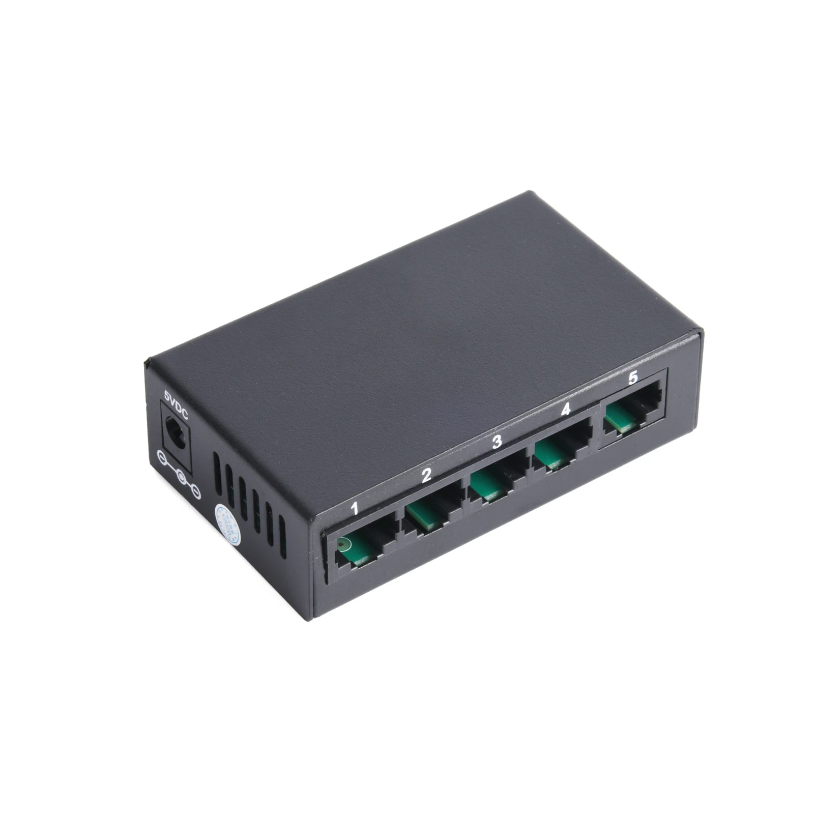 Conmutador Ethernet rápido RJ45, 5 puertos/8 puertos, 100Mbps, concentrador de conmutador inteligente, carcasa de Metal con adaptador de corriente estadounidense, divisor de Internet, 1 Uds. - imagen 4