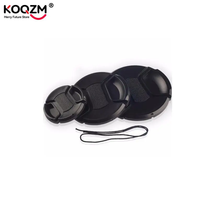 Protector de tapa de lente frontal de cámara a presión con cuerda antipérdida para Canon/Leica/Nikon/Sony, 49, 52, 55, 58, 62, 67, 77, 82mm - imagen 2