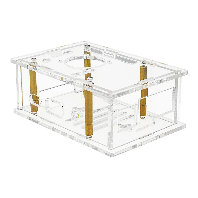 Caja acrílica Orange Pi 4A, carcasa protectora transparente, refrigeración pasiva activa, ventilador opcional para Orange Pi 4A - imagen 4
