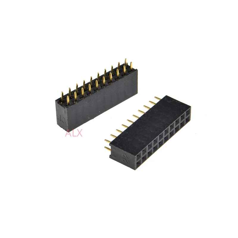 20 piezas de 2x10 pines de doble fila, cabezal de PIN hembra recto de 2,54 MM, Conector de tira de paso, 2x10, 10 p, 10 pines para placa PCB - imagen 2
