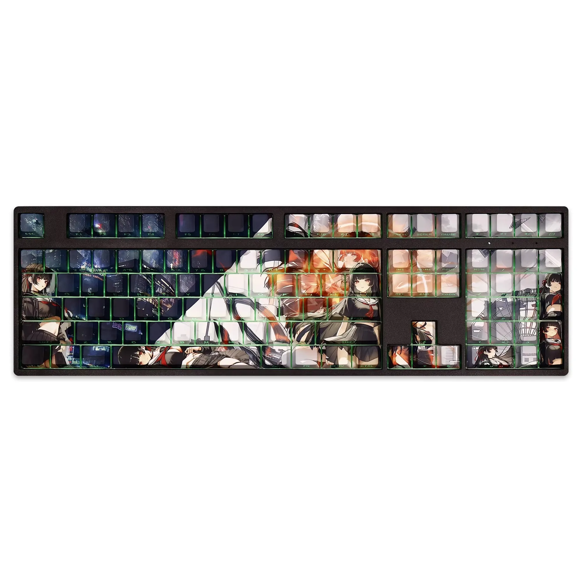 108 teclas/juego Wuthering Waves CHISA Keycap PBT teclas retroiluminadas laterales dibujos animados Anime Gaming Key Caps para teclado ANSI 61 87 104 108 - imagen 5