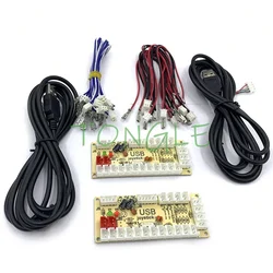 Kit de bricolaje Arcade Zero Delay, codificador USB, PC a Joycon para 4 vías y 8 vías, Joystick con cremallera y botón Arcade