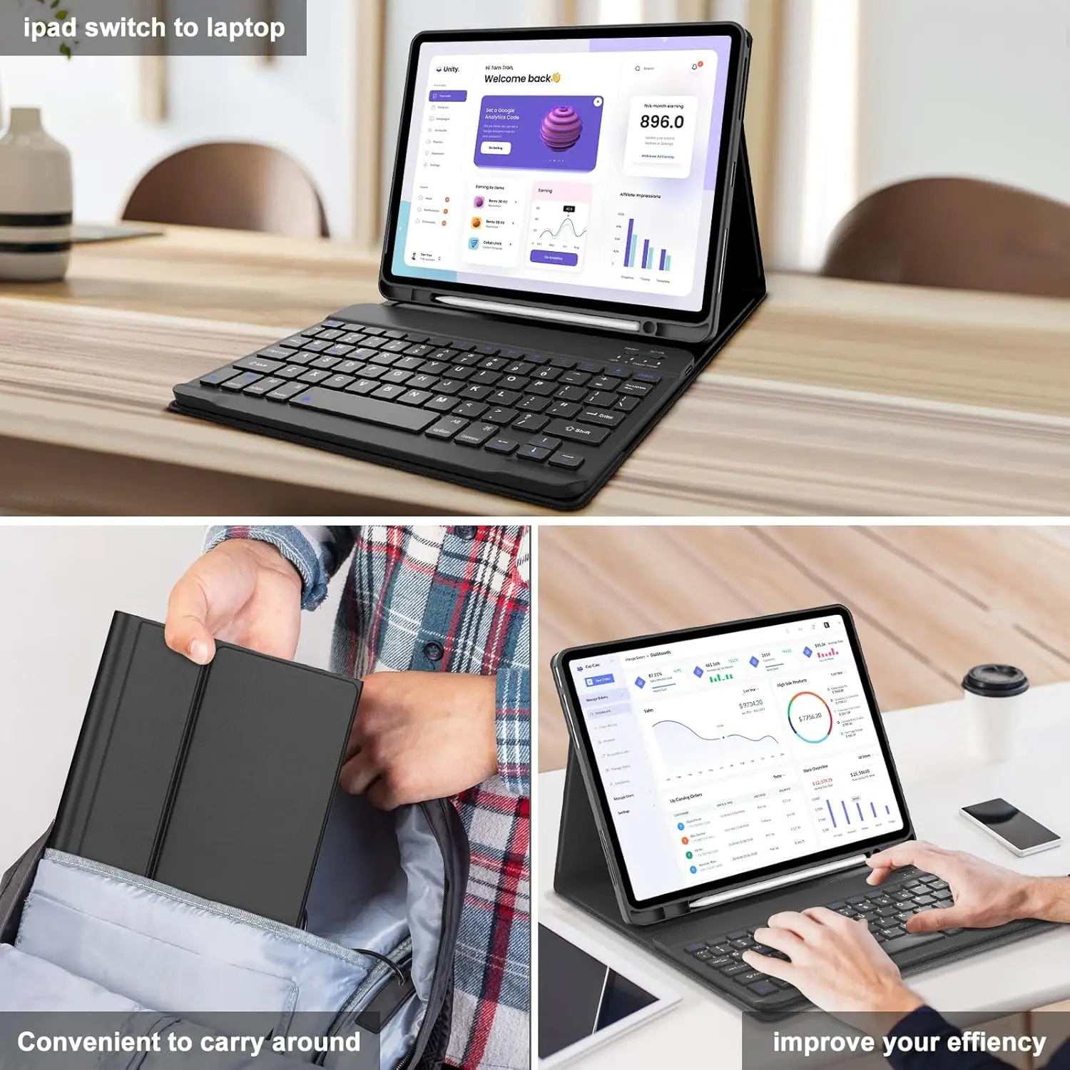 Funda para tableta Lenovo Tab M11 de 11 pulgadas TB-330FU/XU, funda para teclado para Lenovo Xiaoxin Pad 2024, funda de 11 pulgadas TB-331FC - imagen 3
