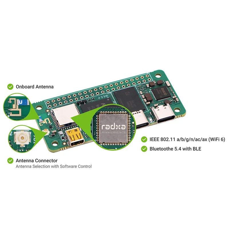RADXA ZERO 3W Mini placa de desarrollo de alto rendimiento de cuatro núcleos RK3566 Chip Cortex ® ‐A55 - imagen 4