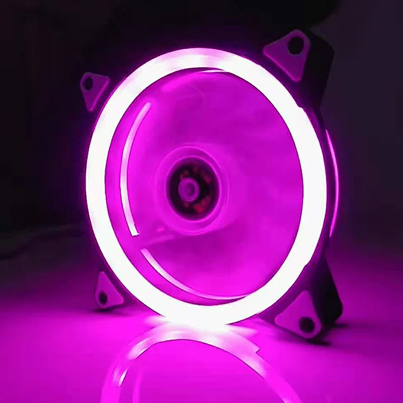 Ventilador de chasis de computadora Aurora de 120mm, luz LED de color luminosa de 12cm, ventilador de refrigeración RGB silencioso, venta al por mayor - imagen 4
