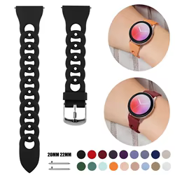 Correa de 20mm 22mm para Samsung Galaxy Watch 7/6/5/pro/4/Classic/Active 2 pulsera de silicona con orificio de aire huawei GT 5-4-3-2-2e correa de 46mm