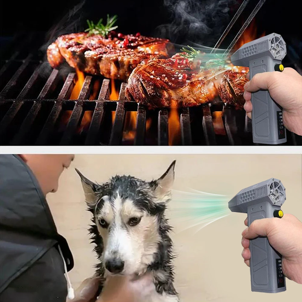 Ventilador de conducto de mano de 140000RPM, Motor sin escobillas, ventilador Turbo portátil de 52 M/S con pantalla de potencia, limpiador de teclado de ordenador - imagen 2