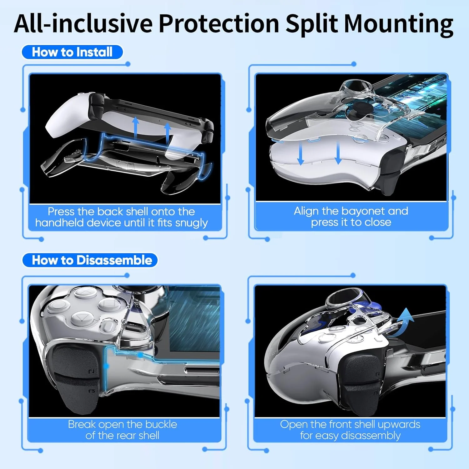 Funda protectora de cristal para PlayStation Portal, accesorios, funda protectora transparente para PC, funda protectora para reproductor remoto PS Portal - imagen 4